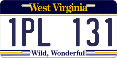 WV license plate 1PL131