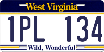 WV license plate 1PL134