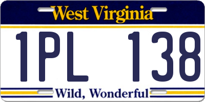 WV license plate 1PL138