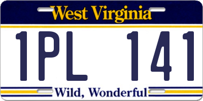 WV license plate 1PL141