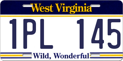 WV license plate 1PL145