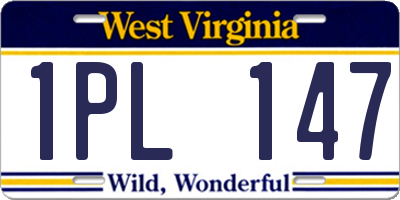 WV license plate 1PL147