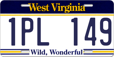 WV license plate 1PL149