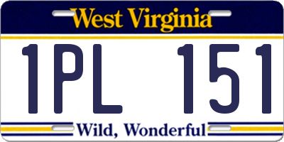 WV license plate 1PL151