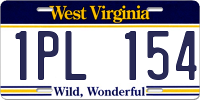WV license plate 1PL154