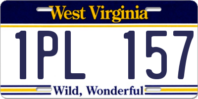 WV license plate 1PL157