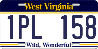 WV license plate 1PL158