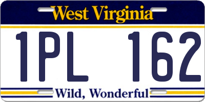 WV license plate 1PL162