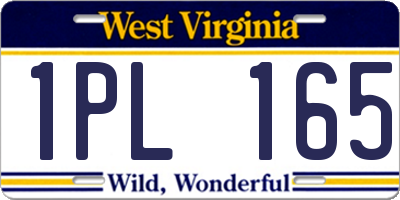 WV license plate 1PL165