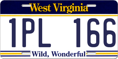 WV license plate 1PL166