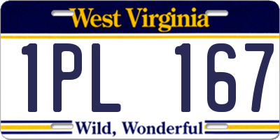 WV license plate 1PL167