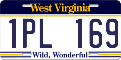 WV license plate 1PL169