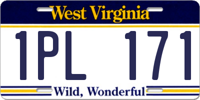 WV license plate 1PL171