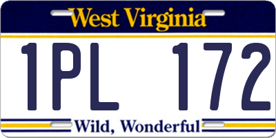 WV license plate 1PL172
