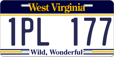 WV license plate 1PL177
