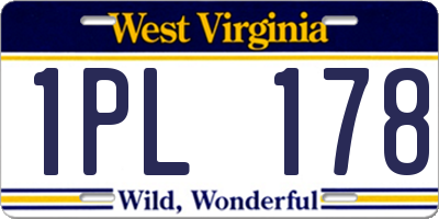 WV license plate 1PL178