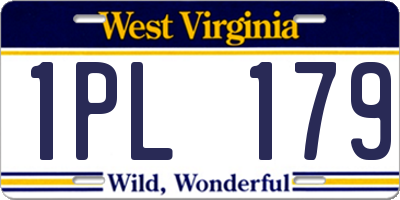 WV license plate 1PL179