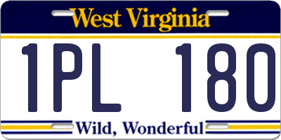 WV license plate 1PL180