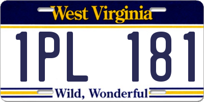 WV license plate 1PL181