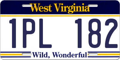 WV license plate 1PL182