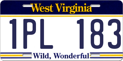 WV license plate 1PL183