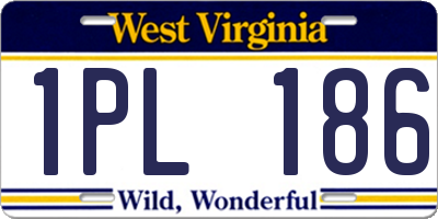 WV license plate 1PL186