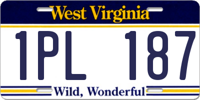 WV license plate 1PL187
