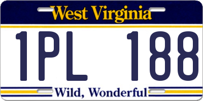 WV license plate 1PL188