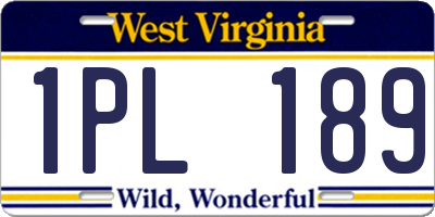 WV license plate 1PL189