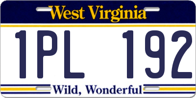 WV license plate 1PL192