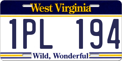 WV license plate 1PL194
