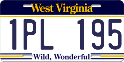 WV license plate 1PL195