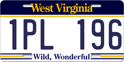 WV license plate 1PL196