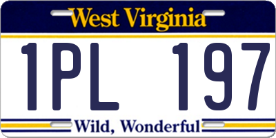 WV license plate 1PL197