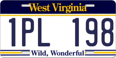 WV license plate 1PL198