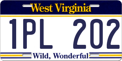 WV license plate 1PL202