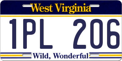 WV license plate 1PL206
