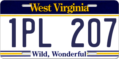WV license plate 1PL207