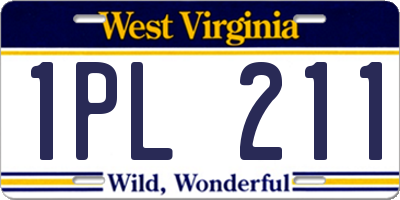 WV license plate 1PL211