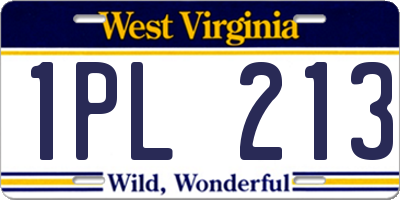 WV license plate 1PL213