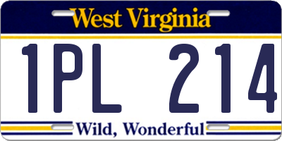WV license plate 1PL214