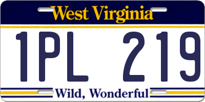 WV license plate 1PL219