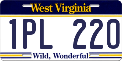 WV license plate 1PL220