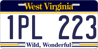 WV license plate 1PL223