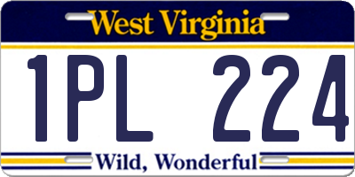 WV license plate 1PL224