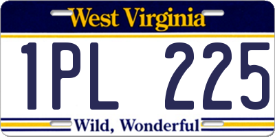 WV license plate 1PL225