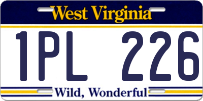 WV license plate 1PL226