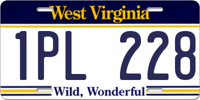 WV license plate 1PL228