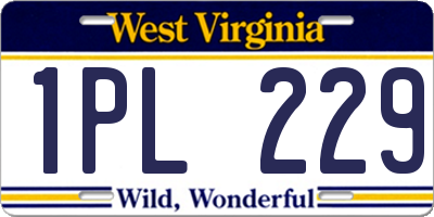 WV license plate 1PL229