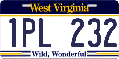 WV license plate 1PL232